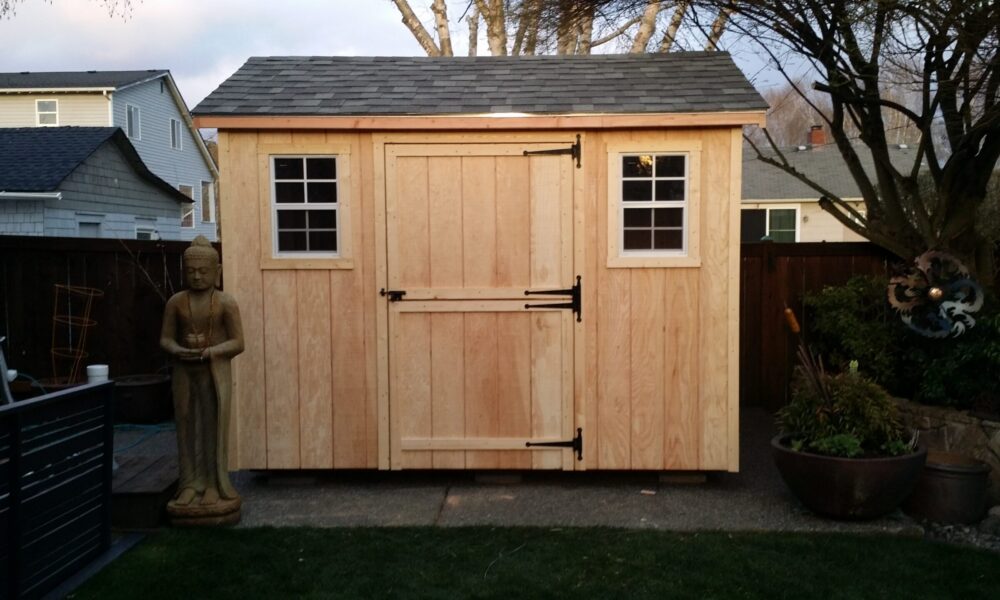 A wooden shed
